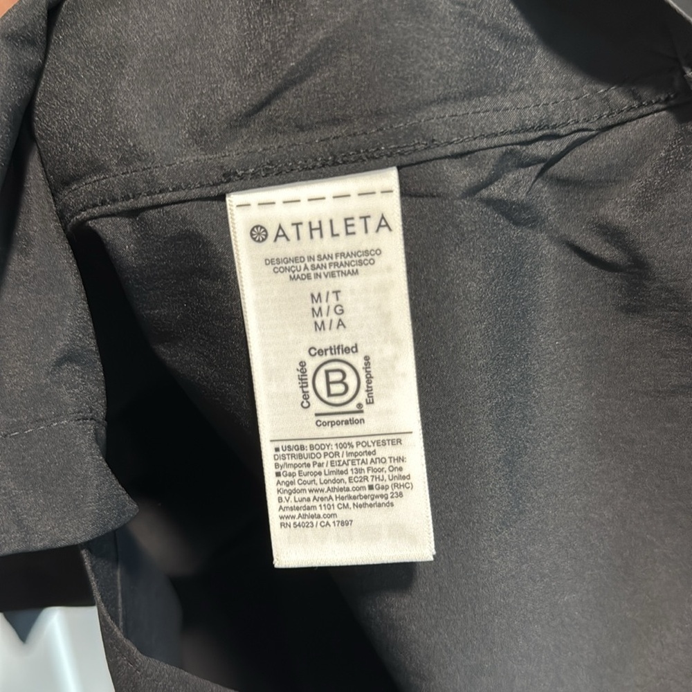 NWT Athleta Midday Shirt Solid Black Medium Tall - Picture 13 of 15